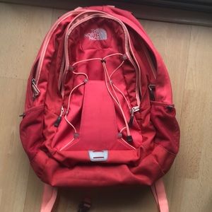Coral North face backpack